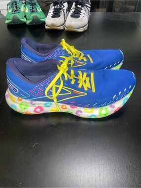 Brooks Glycerin 20 Running Shoes Mens 9.5 Blue Yellow Cereal Lace-Up sneakers